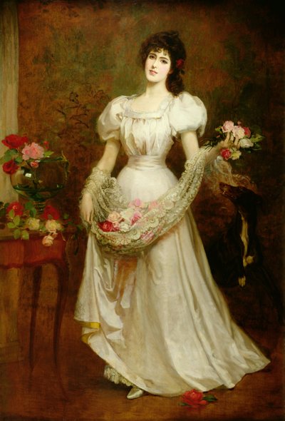 Portret van een vrouw en haar windhond, c.1870 door English School